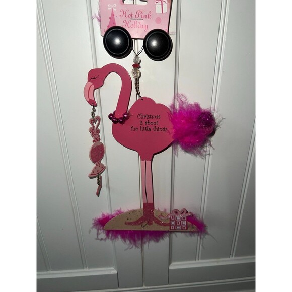Kitschy flamingo Christmas holiday decor ornaments bundle lot - Picture 4 of 8
